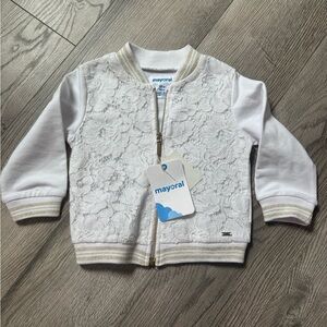 Mayoral Ivory Lace Baby Jacket